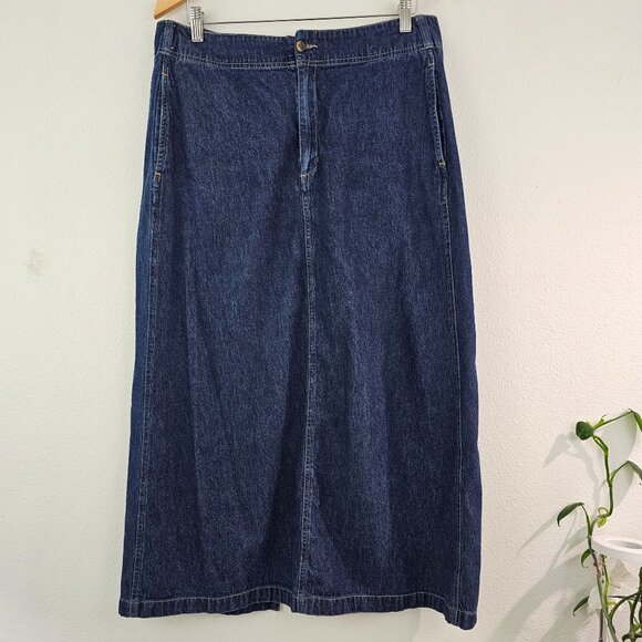VTG White Stag Womens Midi Denim Skirt Sz 16 Blue Jean Pockets Modest Classic - Picture 8 of 9